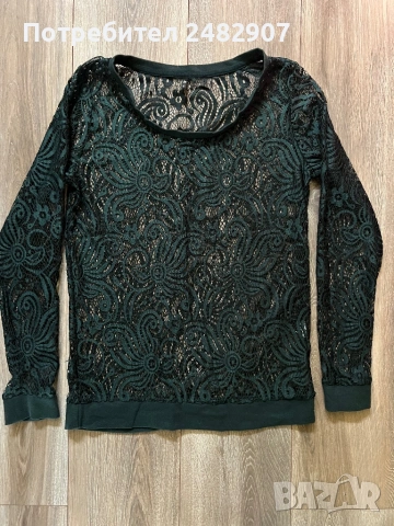 Ефектна дамска блуза - дантела, снимка 3 - Блузи с дълъг ръкав и пуловери - 53691239