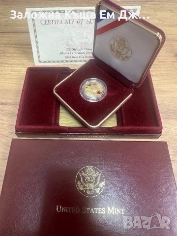 Златна възпоменателна монета 5$ САЩ, снимка 2 - Нумизматика и бонистика - 53285278