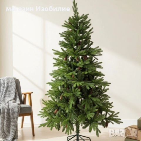 Красива коледна елха с естествено излъчване – празниците започват тук!, снимка 2 - Декорация за дома - 52301751