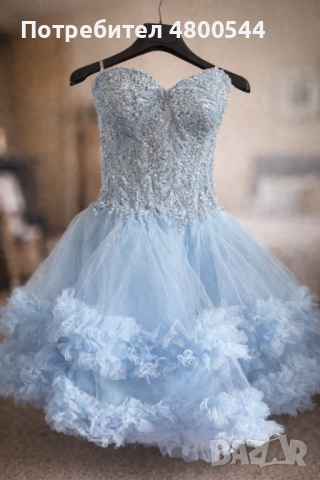 Елегантна бална/официална рокля – светлосиня, S размер