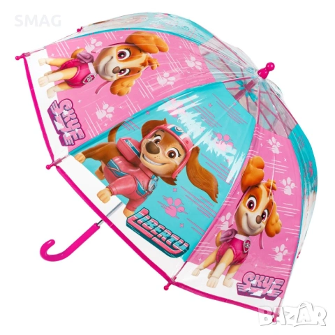 Детски прозрачен чадър Paw Patrol Skye розов 64 см_1228040, снимка 3 - Чадъри - 54298867