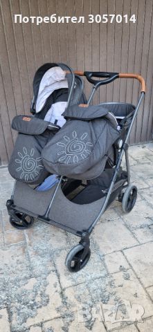 Бебешка количка за близнаци Chipolino duo smart, снимка 2 - Детски колички - 46350836