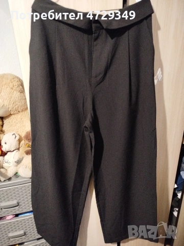 Черен прав панталон , снимка 2 - Панталони - 53379600