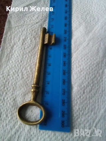 Стар бронзов ключ 53421, снимка 3 - Антикварни и старинни предмети - 53217433