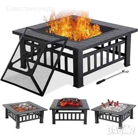 Нова 3в1 маса 'Fire Pit' - BBQ, камина, ледарка, снимка 1 - Маси - 47606964