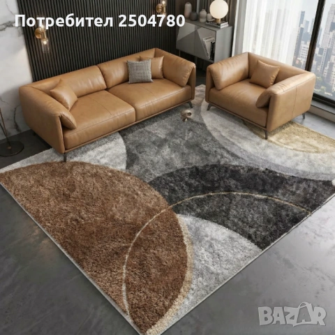 Модерен килим за хол 120х160см - Абстрактни дизайни и 3D ефект, Противоплъзгащ, снимка 2 - Килими - 53875056