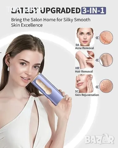 Нов  IPL уред за Безболезнена Епилация, 999,900 Импулси жени косми красота, снимка 7 - Тримери - 49668496