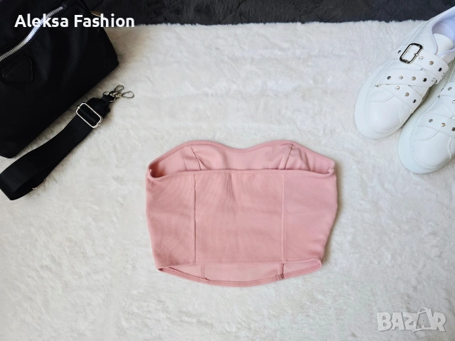 H&M къс розов кроп топ бюстие , снимка 8 - Корсети, бюстиета, топове - 47560502