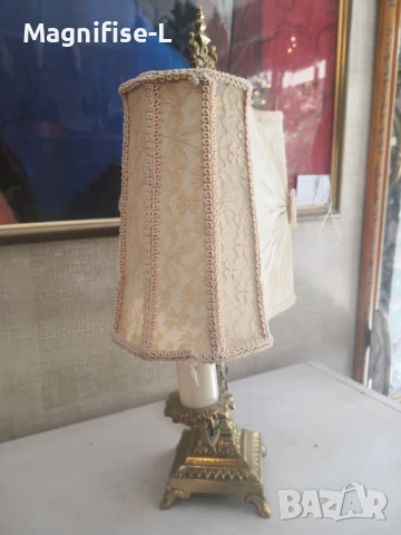 Настолна лампа месинг , снимка 2 - Антикварни и старинни предмети - 50455962