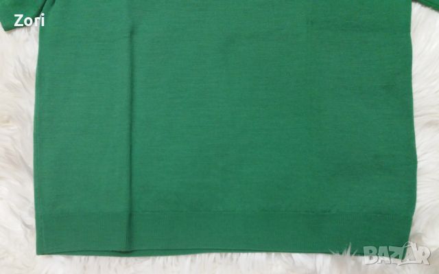 СТРАХОТНА зелена блуза от фино еластично плетиво , снимка 3 - Тениски - 45076362