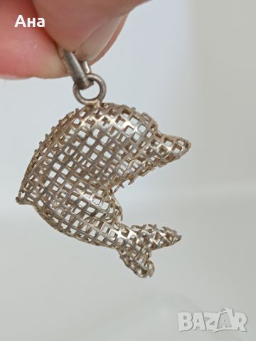 Висулка риба / делфин Сребърна , снимка 1 - Колиета, медальони, синджири - 45860978