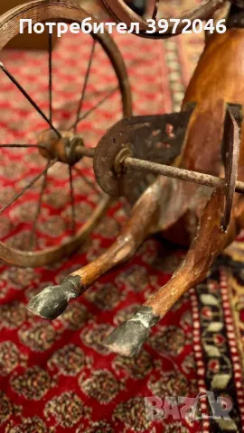Антикварно конче велосипед от 19 век , снимка 5 - Антикварни и старинни предмети - 49694129