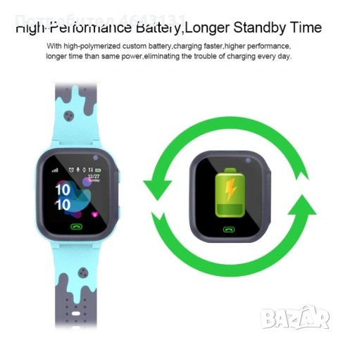 Детски смарт часовник със Сим карта, GPS, SOS гривна,Камера и игри, снимка 8 - Смарт гривни - 53919104