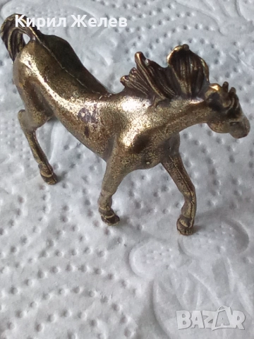 Бронзова фигурка на кон малка 52497, снимка 10 - Антикварни и старинни предмети - 52589418