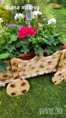 Дървена Каручка!!, снимка 6 - Декорация за дома - 49940014