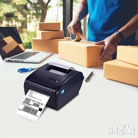 Принтер за товарителници 110 мм – термопринтер за етикети с USB и WiFi, снимка 3 - Друга електроника - 53652523