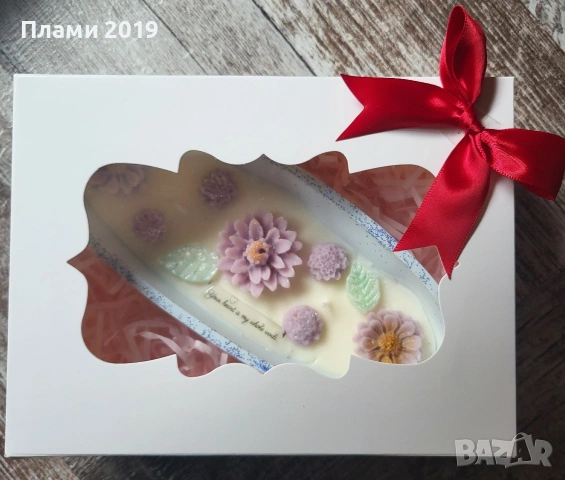 Ръчно изработена керамика с ароматна свещ със соев восък , снимка 4 - Декорация за дома - 53653184