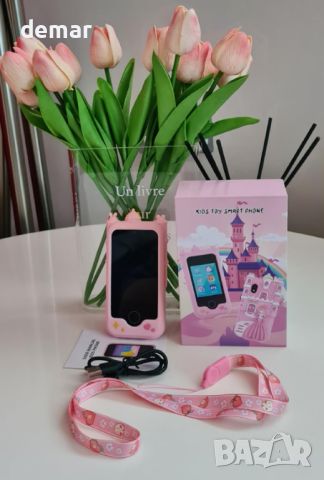 Gofunly Детски смарт телефон за деца 3+ г., 2,8-инчов, сензорен екран с 32 GB карта, камера, розов, снимка 8 - Образователни игри - 46306492