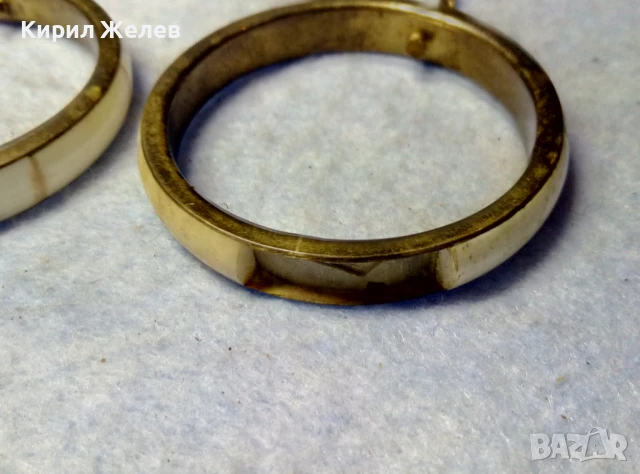 СТАРИ БРОНЗОВИ ЕТНО АРТ ОБЕЦИ ИНКРУСТИРАНИ с РОГ РЪЧНА ТРАДИЦИОННА ИЗРАБОТКА 10545, снимка 3 - Антикварни и старинни предмети - 51280163