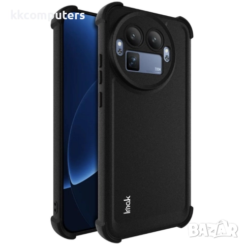 IMAK Удароустойчив Калъф (TPU) за Realme GT 8 Pro 5G- Airbag технология, вкл. Протектор, Черен (Мато