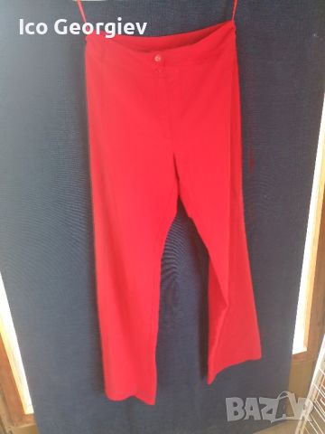 Червен червен елегантен дамски панталон, снимка 2 - Панталони - 45338181