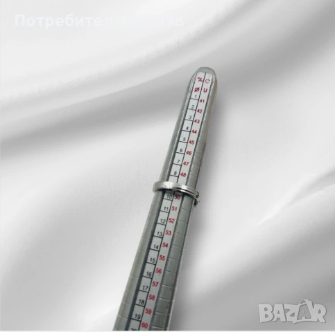 Пръстен от бяло злато и естествен диамант 14к, снимка 6 - Пръстени - 53266038