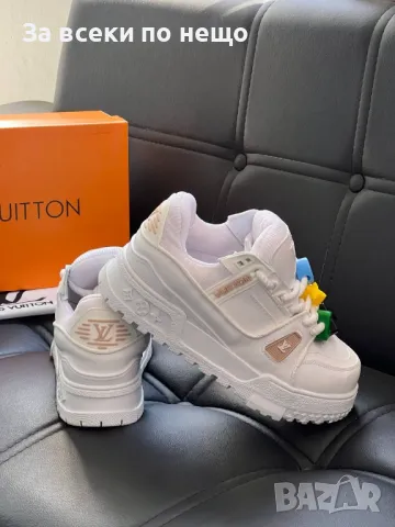 Louis Vuitton Дамски Бели Маратонки👟Дамски Спортни Обувки В Бял Цвят Луис Витон Код E384, снимка 4 - Маратонки - 50424254