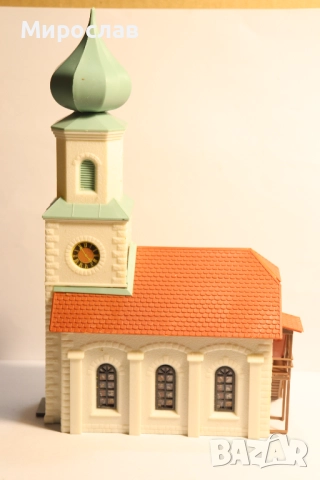 FALLER? KIBRI? H0 1/87 СГРАДА ЦЪРКВА ВАГОН ВЛАК ЖП