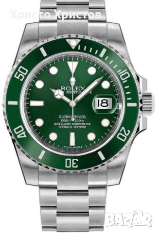 Мъжки луксозен часовник Rolex Submariner Date Hulk Oystersteel Green Dial Men's Watch 116610LV-0002, снимка 1 - Мъжки - 46201319