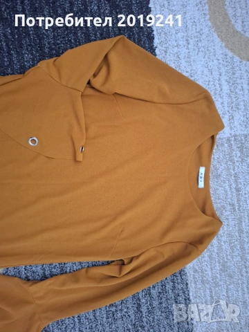 Рокля в цвят горчица, снимка 3 - Рокли - 53215222