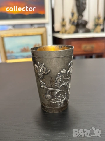 Стара калаена чаша - Арт Нуво XIX -  XX век. №7936, снимка 4 - Колекции - 53795262