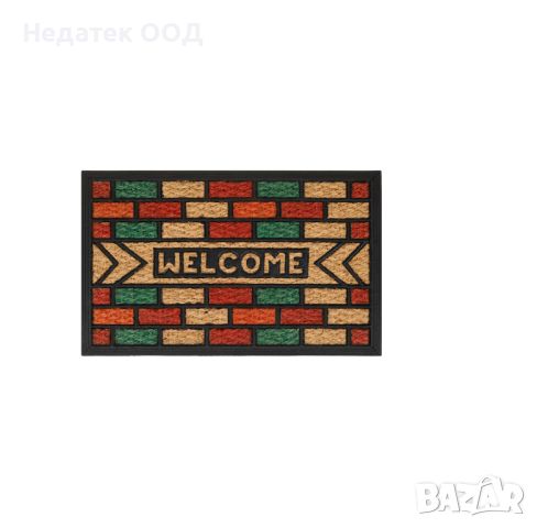 Подложка за входна врата, "Добре дошли", Черна, 60x40см   , снимка 1 - Декорация за дома - 45781498