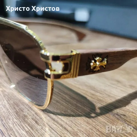 Мъжки луксозни слънчеви очила Chrome Hearts The Briwn, снимка 5 - Слънчеви и диоптрични очила - 47456027