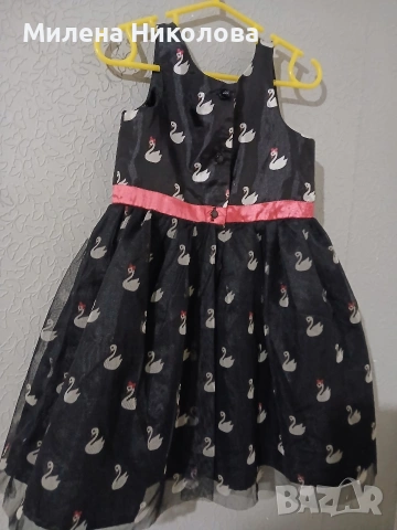 Рокля с лебеди 2-4г, снимка 4 - Детски рокли и поли - 53803720