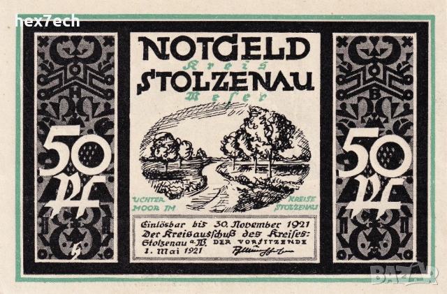 ❤️ ⭐ Германия Stolzenau 1921 50 пфенинга UNC нова ⭐ ❤️, снимка 2 - Нумизматика и бонистика - 53845789