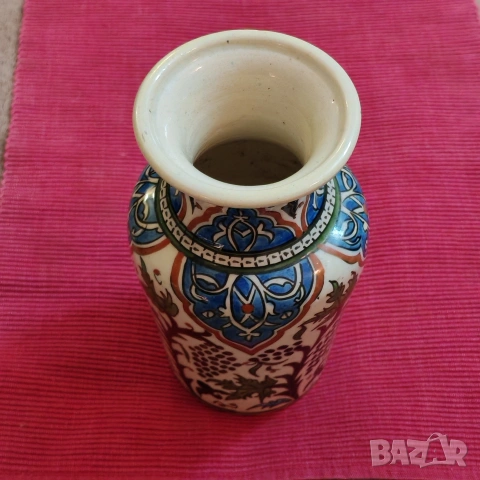 Антична османска,турска ваза "Кютахя" края на 19-ти век. , снимка 7 - Вази - 53178656