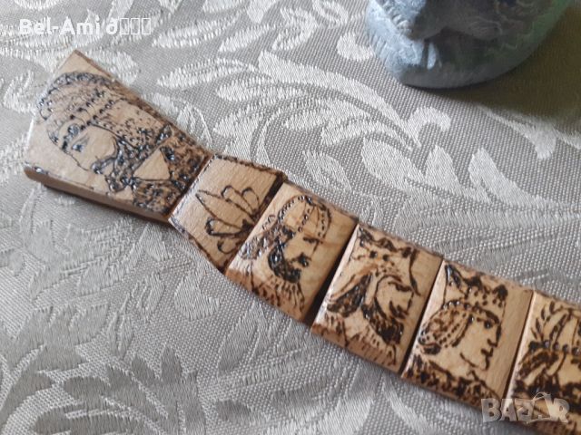 Православна арменска броеница от дърво с рисунки правени на ръка 