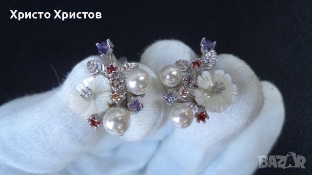 Сребърен възхитителен бутиков комплект седеф и перли, снимка 7 - Бижутерийни комплекти - 46280641