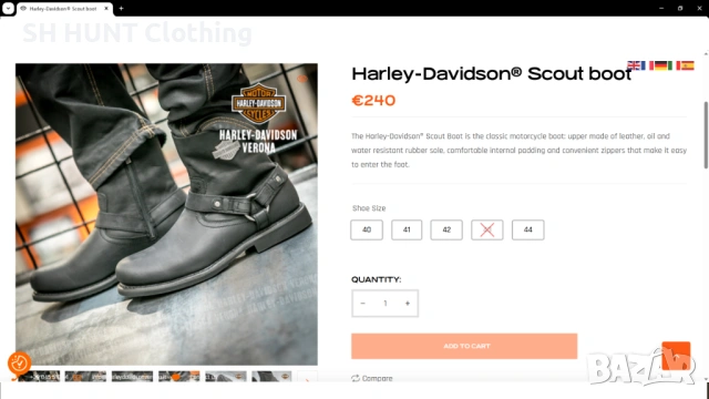 HARLEY DAVIDSON Scout Boot Leather размер EUR 45 обувки естествена кожа - 2391, снимка 2 - Мъжки боти - 53866371