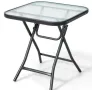 18-инчова квадратна бистро маса за вътрешен двор с неръждаема рамка , снимка 6
