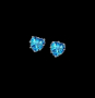 Outlet Sale Сребърни обеци сърца blue кристали/нови, снимка 1 - Колиета, медальони, синджири - 45009348
