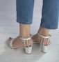Официални дамски сандали с бляскави детайли за въздействащ външен вид, снимка 5
