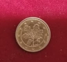  Германска монета от 1Евро цент със буквата (F) 2002г., снимка 5