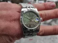 Seiko mod дамски Datejust 36mm Olive dial, снимка 2