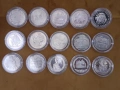 пълният лот от 15 броя мед-никел монети 1981г. посветени на "1300г. България", снимка 1