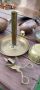 Медни и бронзови антики гърне, менче и свещник , снимка 11