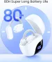 Слушалки с отворени уши, безжични Bluetooth 5.3 с калъф за зареждане с дигитален дисплей, IPX7, бели, снимка 2