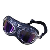 Ретро каска с очила за мотор Черен мат А- 24-А, снимка 3 - Аксесоари и консумативи - 45299245
