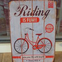 Метална табела велосипед колело качествено дамско ретро байк качествени велосипеди, снимка 1 - Декорация за дома - 45301803