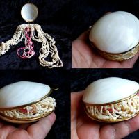 Колиета от речни перли и голяма седефена мида-кутия, снимка 13 - Бижутерийни комплекти - 45486761